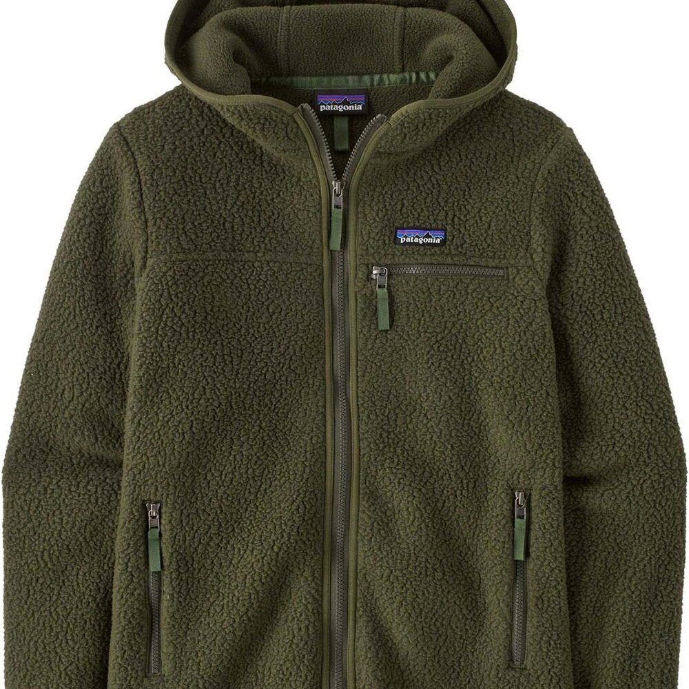 NWT Patagonia Women's Retro Pile Fleece Hoody- Pine Needle Green - Picture 2 of 3